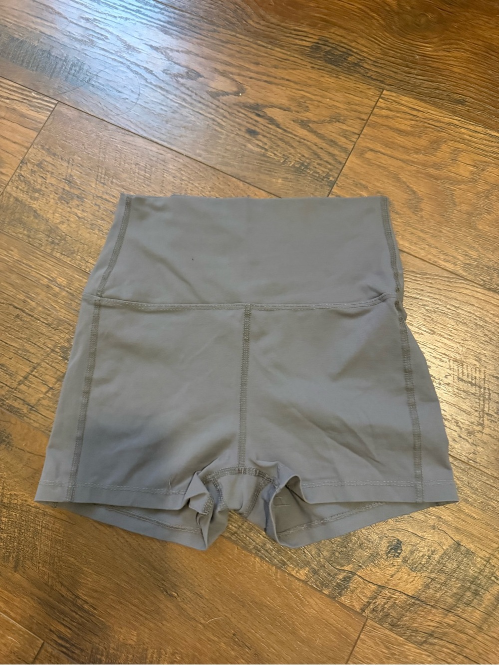 Source Unknown High-Waist Gray Bike Shorts